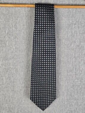 Vtg Polo Ralph Lauren Tie Navy/White 100% Silk Made In U.S.A.